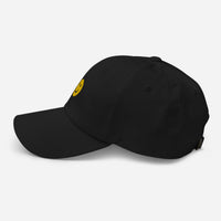 Casquette baseball happy smiley noir gros plan sur le tissu CHT'M Boutique