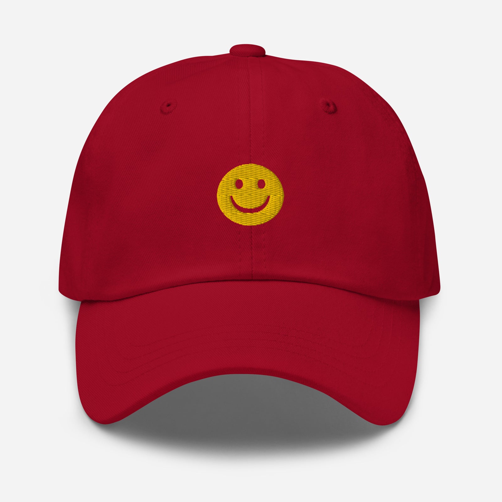 Casquette baseball happy smiley noir détail de la broderie CHT'M Boutique