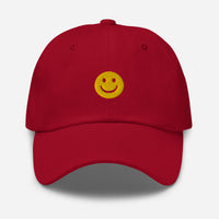 Casquette baseball happy smiley noir détail de la broderie CHT'M Boutique