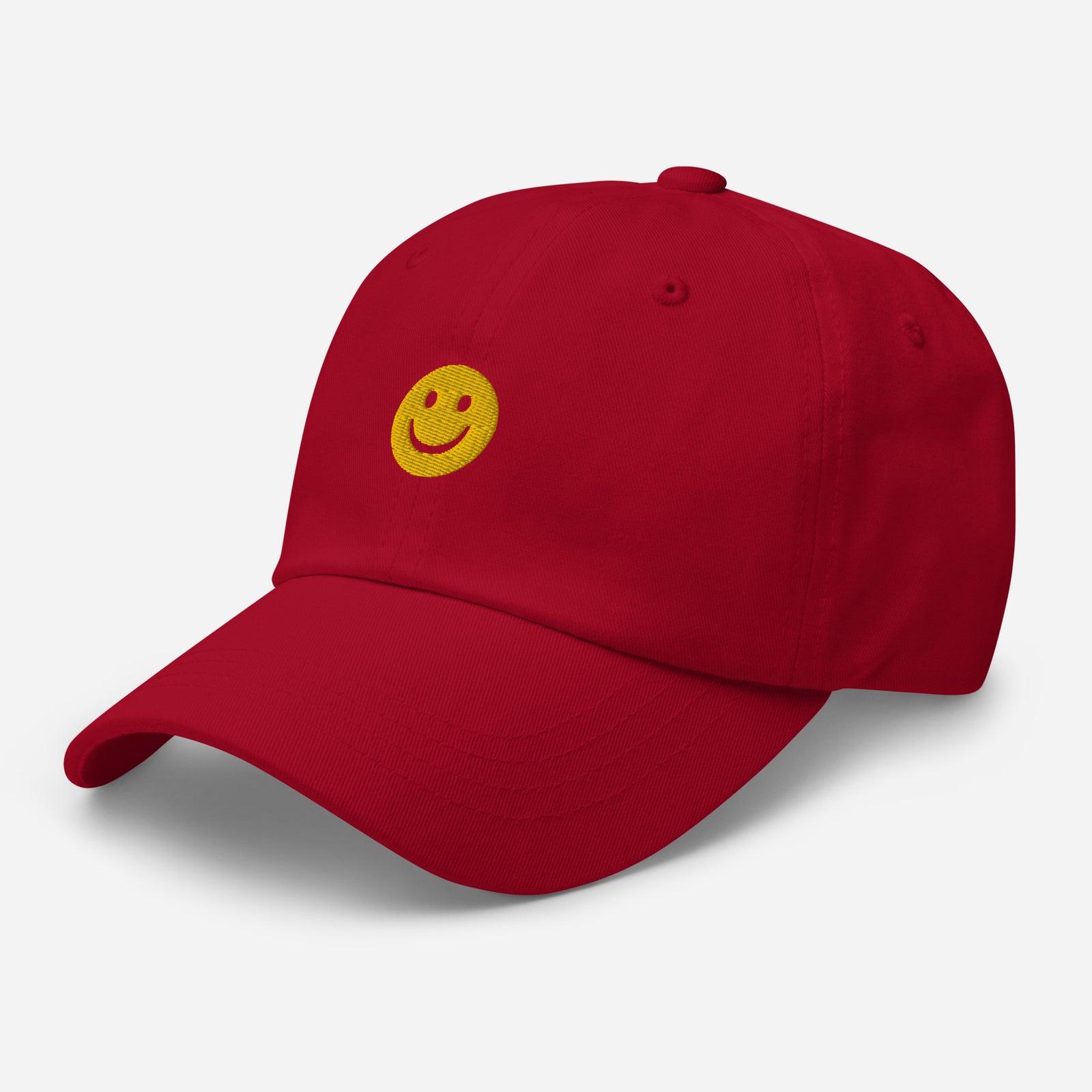 Casquette baseball happy smiley noir vue de trois quarts CHT'M Boutique