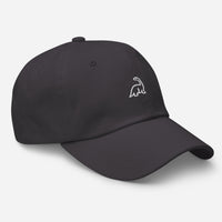 Casquette baseball dino noir gros plan sur le tissu CHT'M Boutique