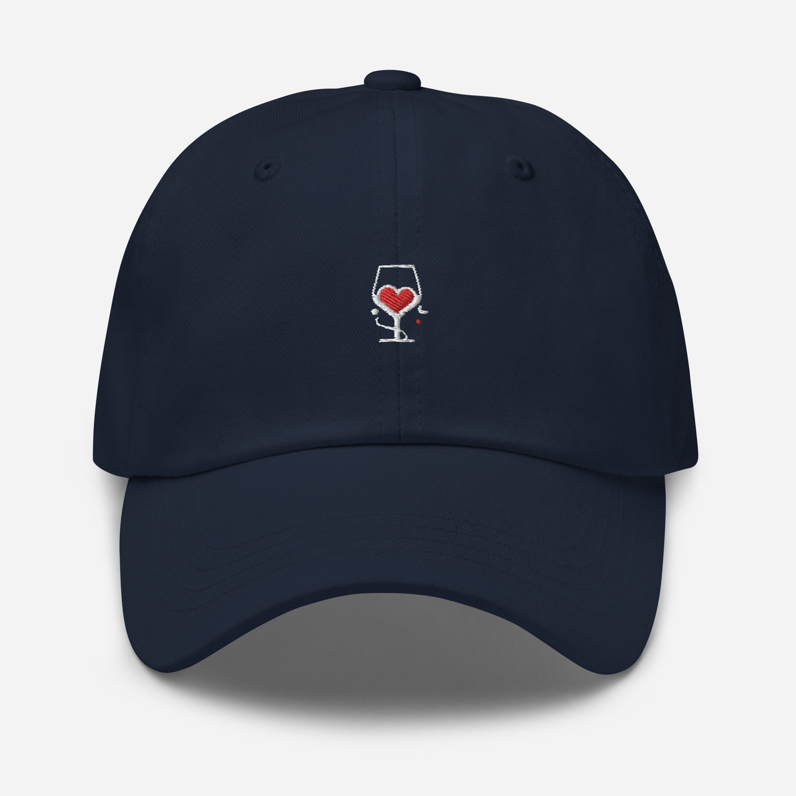 Casquette baseball wine love noir gros plan sur le tissu CHT'M Boutique