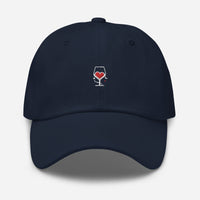 Casquette baseball wine love noir gros plan sur le tissu CHT'M Boutique