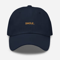 Casquette baseball smile noir gros plan sur le tissu CHT'M Boutique