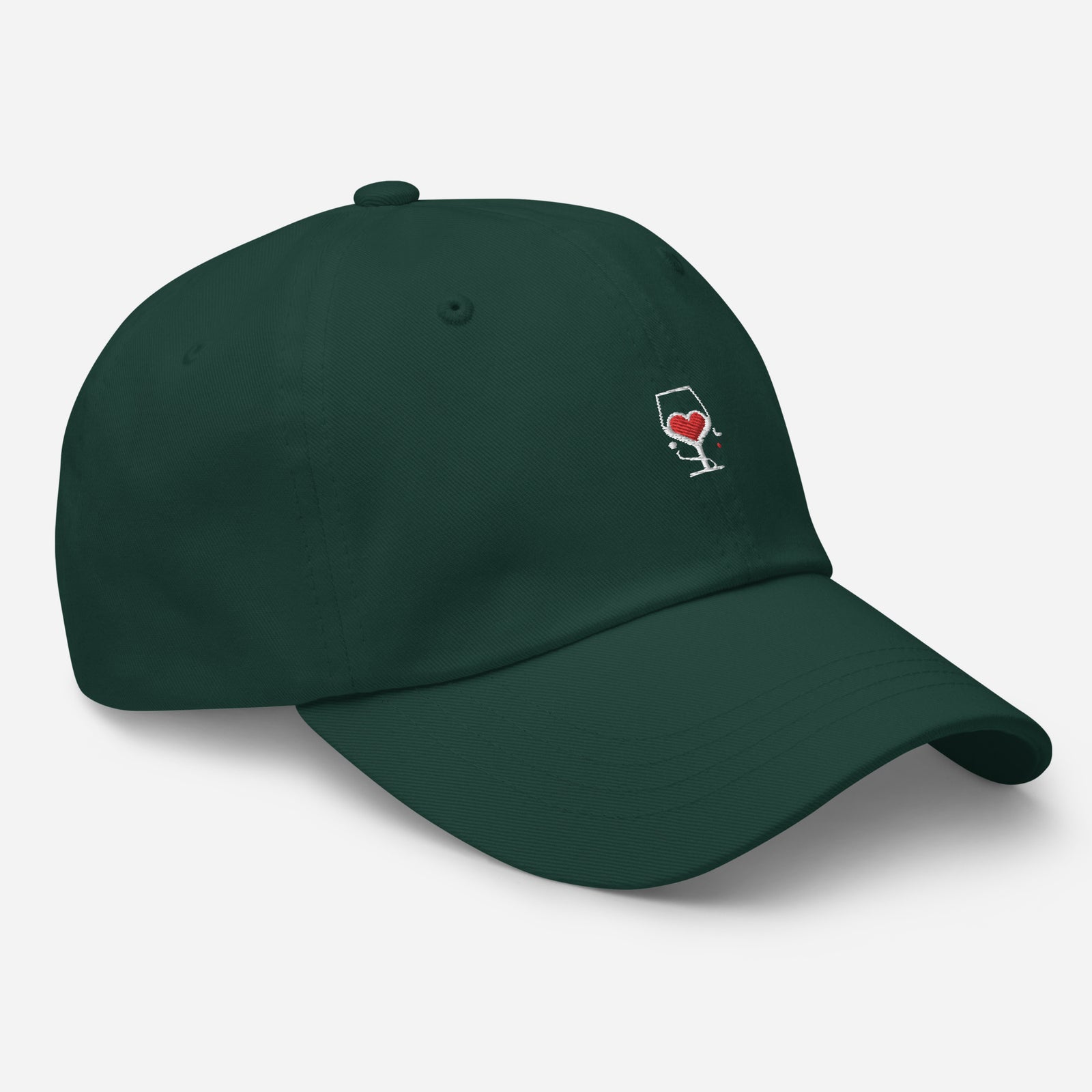 Casquette baseball wine love noir détail de la broderie CHT'M Boutique