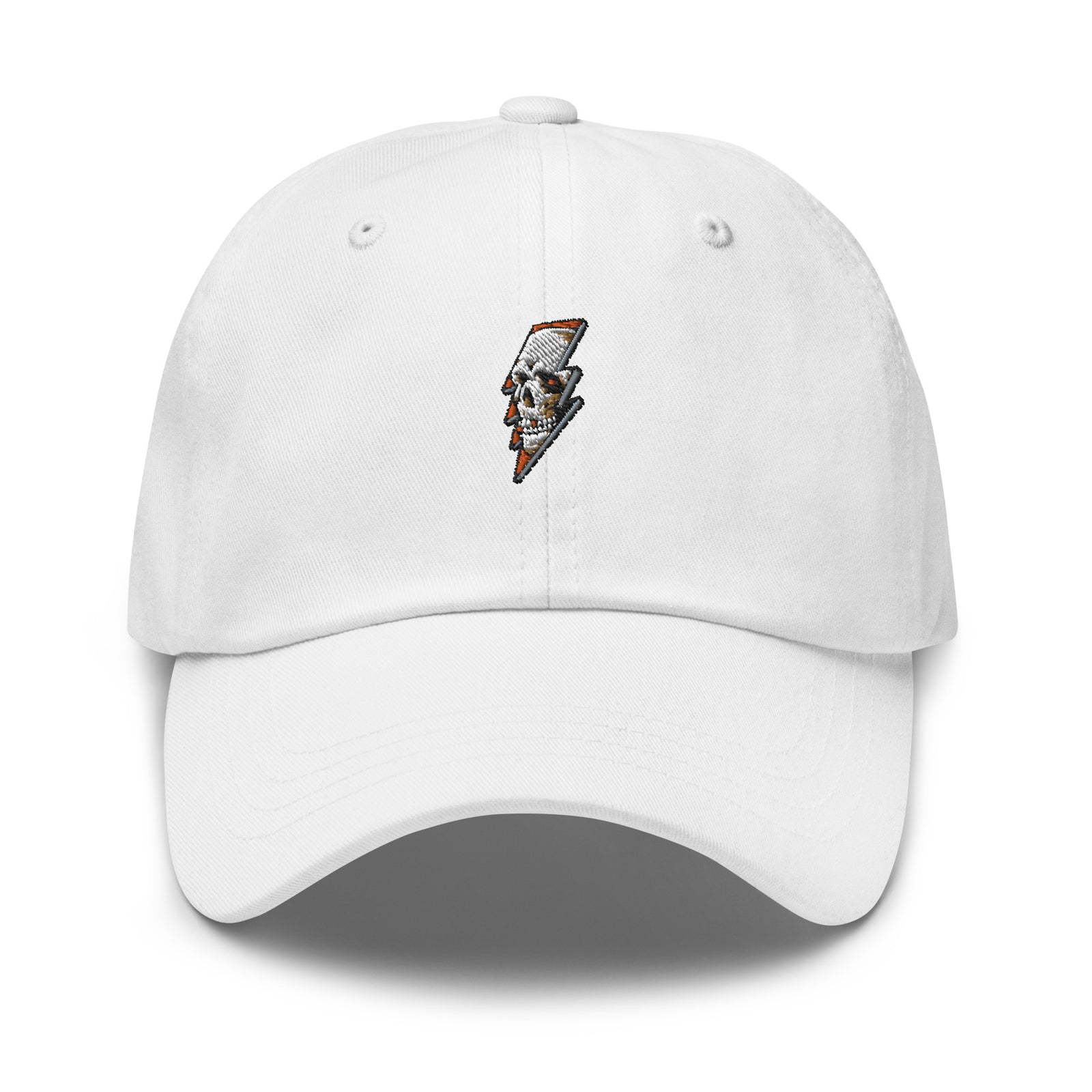 Casquette baseball thunder skull noir gros plan sur le tissu CHT'M Boutique