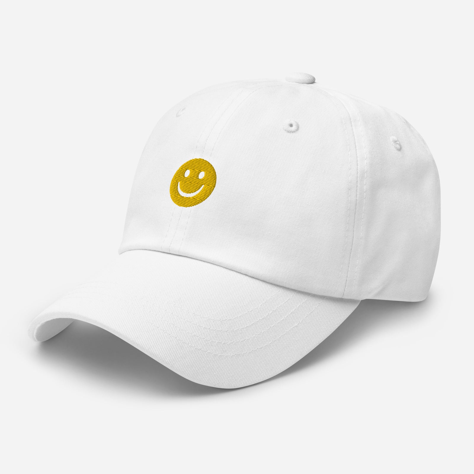 Casquette baseball happy smiley noir détail de la broderie CHT'M Boutique