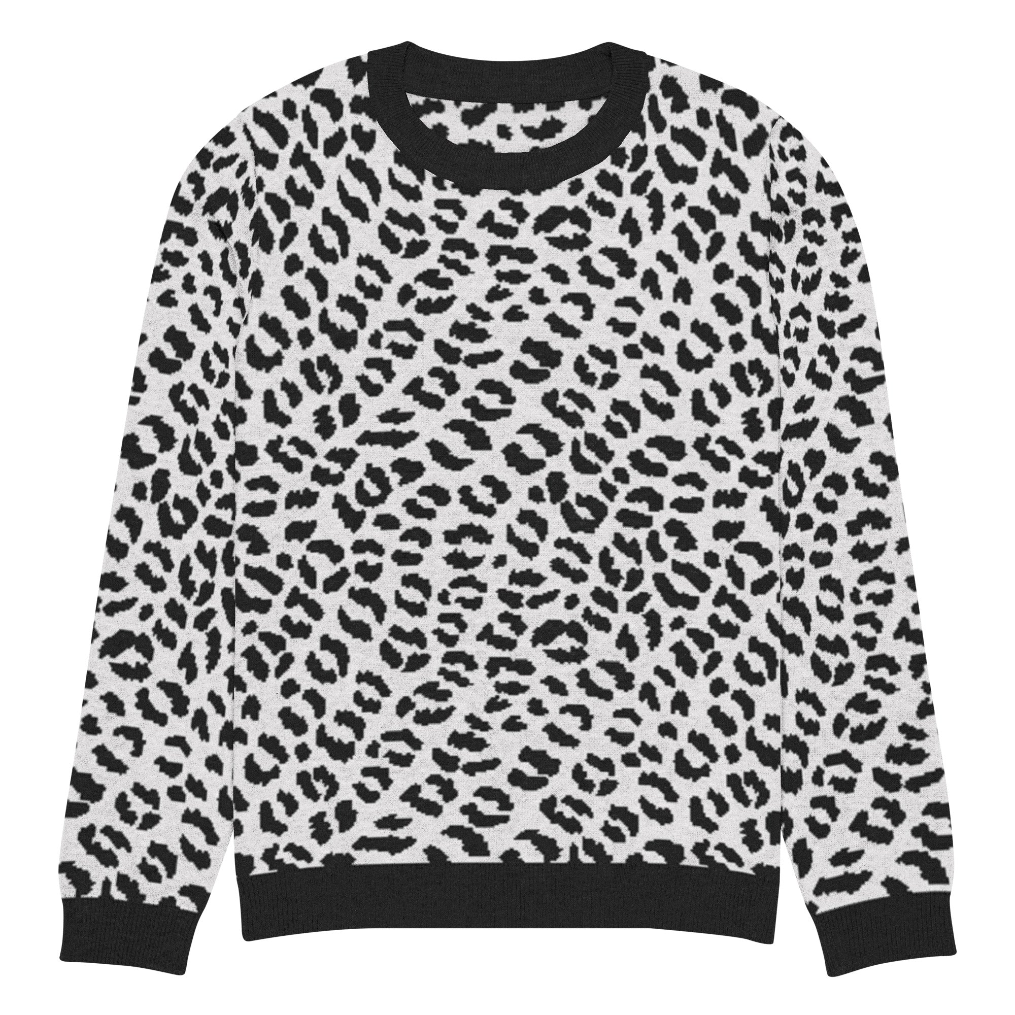 Pull en laine homme femme - Style Léopard noir et blanc