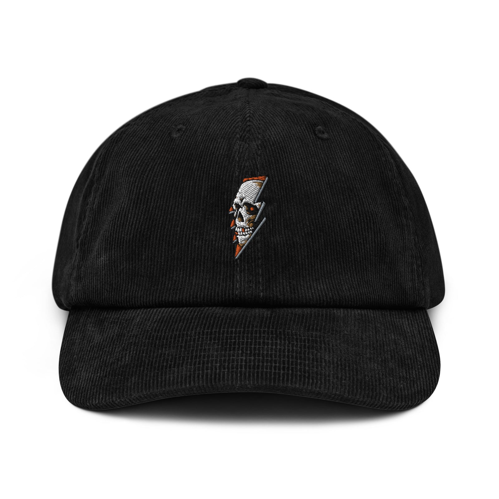 Casquette velours côtelé thunder skull noir portée en situation CHT'M Boutique