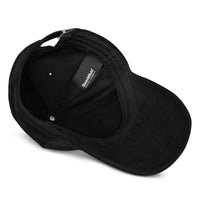 Casquette velours côtelé unie noir vue de trois quarts CHT'M Boutique