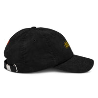 Casquette belge en velours côtelé noir Belgium, vue de profil droit