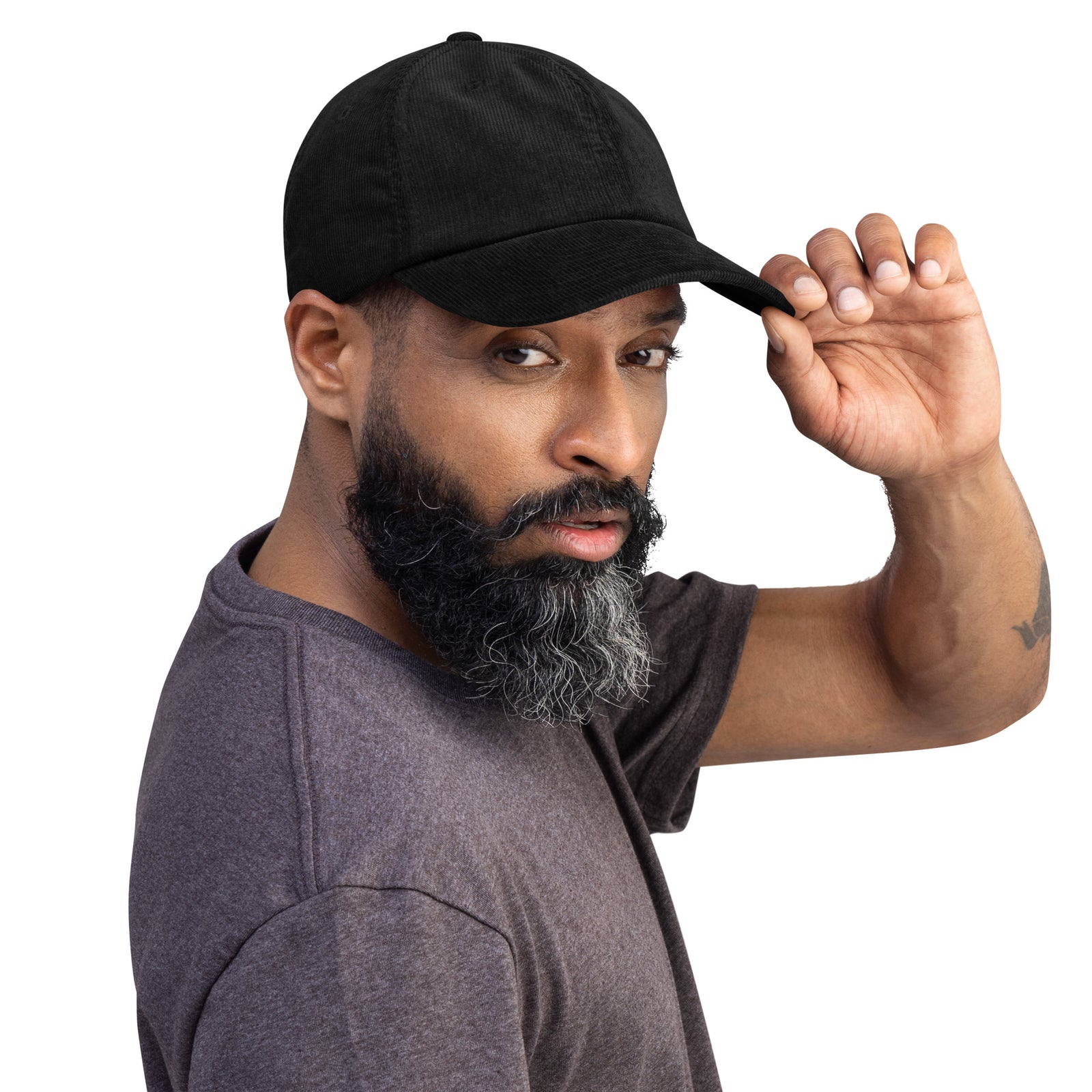 Casquette velours côtelé unie noir style streetwear CHT'M Boutique