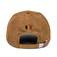 Casquette belge en velours côtelé beige camel Belgium, vue de dos