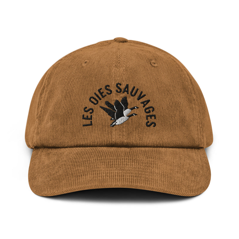Casquette Velours Côtelé Brodée « Les Oies Sauvages » – Camel
