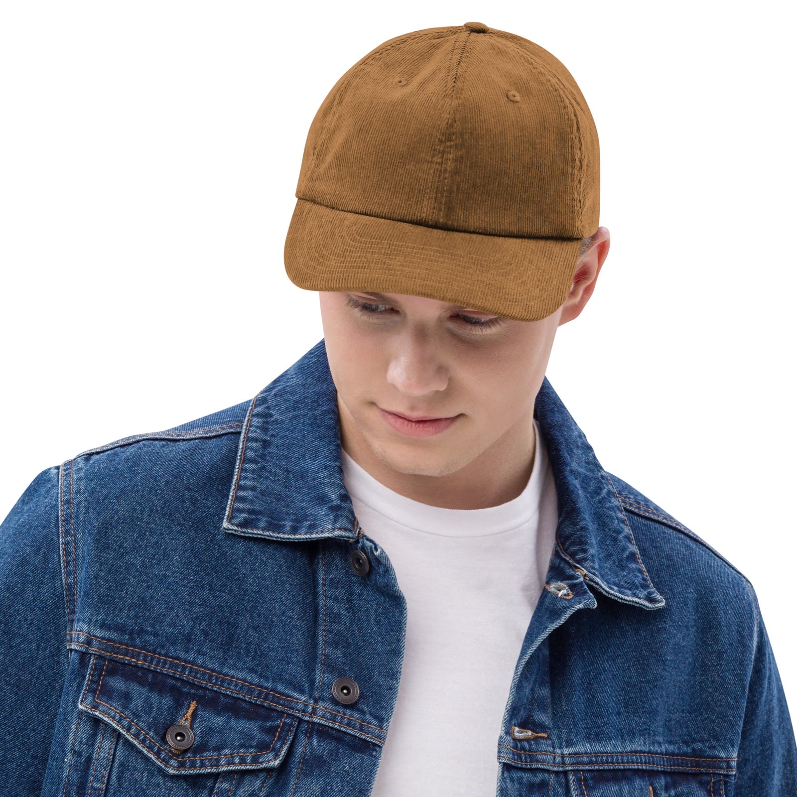 Casquette velours côtelé unie noir vue avant CHT'M Boutique