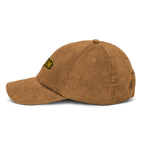 Casquette belge en velours côtelé beige camel Belgium, vue de profil gauche