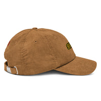 Casquette belge en velours côtelé beige camel Belgium, vue de profil droit