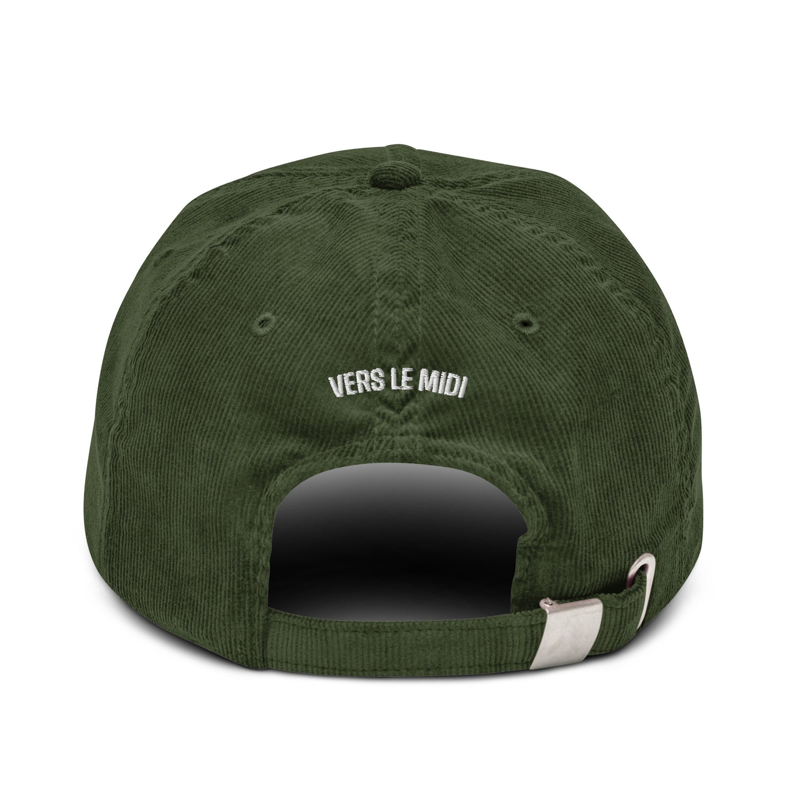 Casquette Velours Côtelé Brodée « Les Oies Sauvages » – Olive