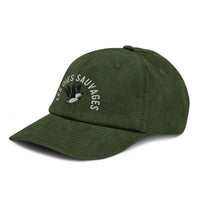 Casquette Velours Côtelé Brodée « Les Oies Sauvages » – Olive
