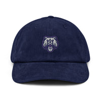 Casquette Velours Côtelé Brodée « Bulldog » – Bleu Marine