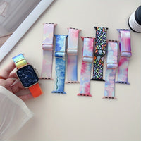 Bracelet Apple Watch en nylon motif peinture, vue détaillée 2
