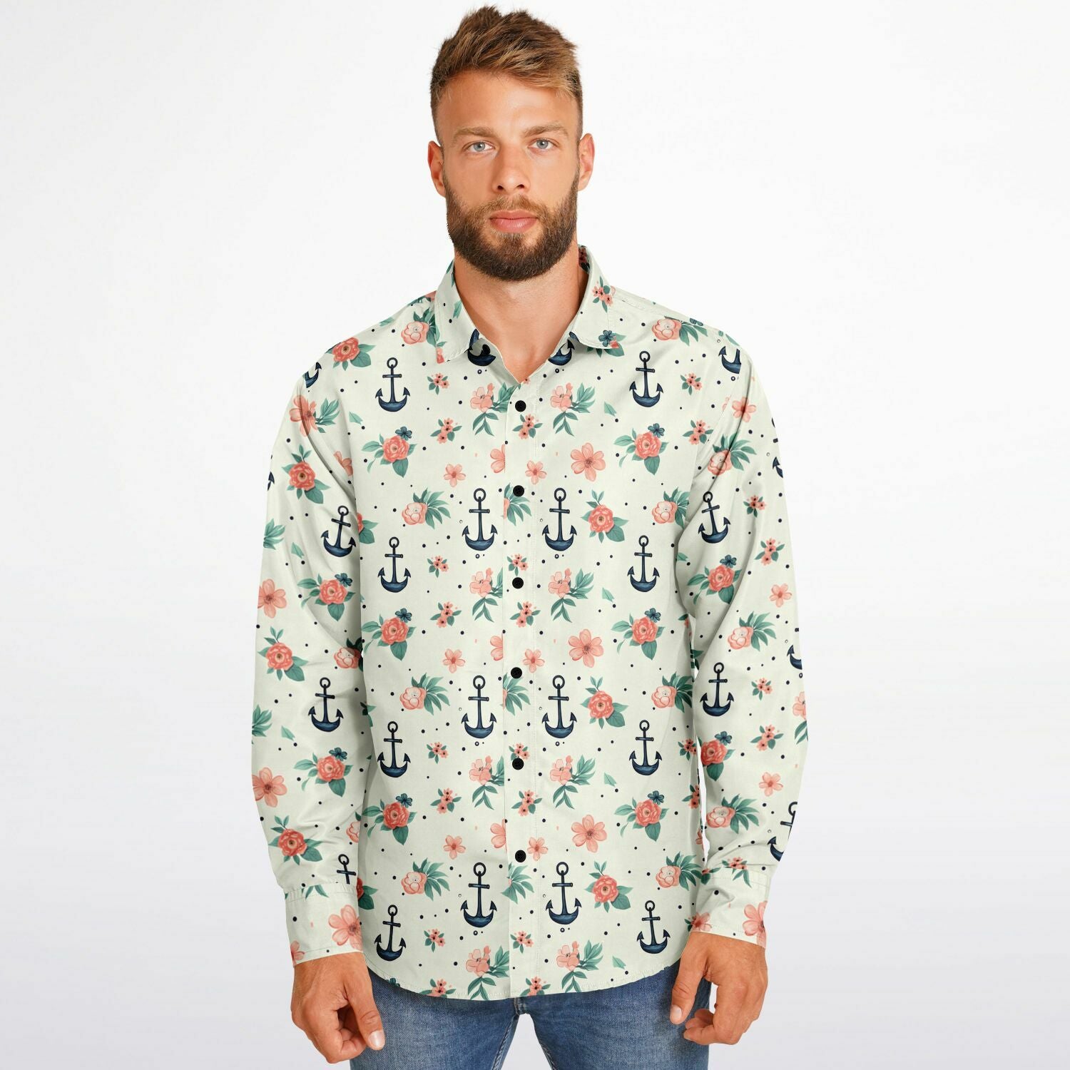 vêtements homme chemise à fleurs marines
