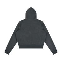 Dos du hoodie zippé femme molletonné gris foncé