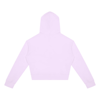Dos du sweat zippé crop top femme lilas