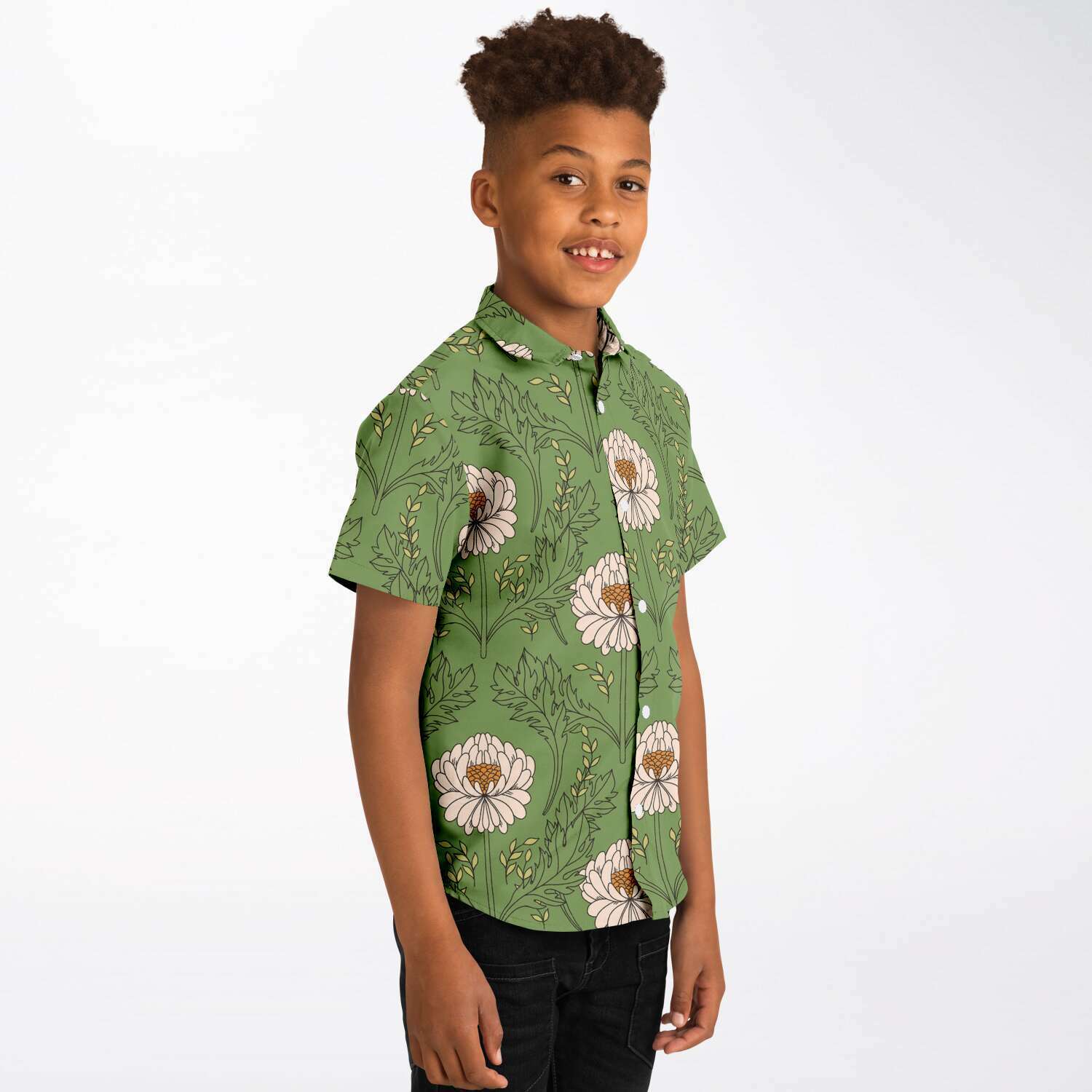 chemise été garçon à motifs floraux