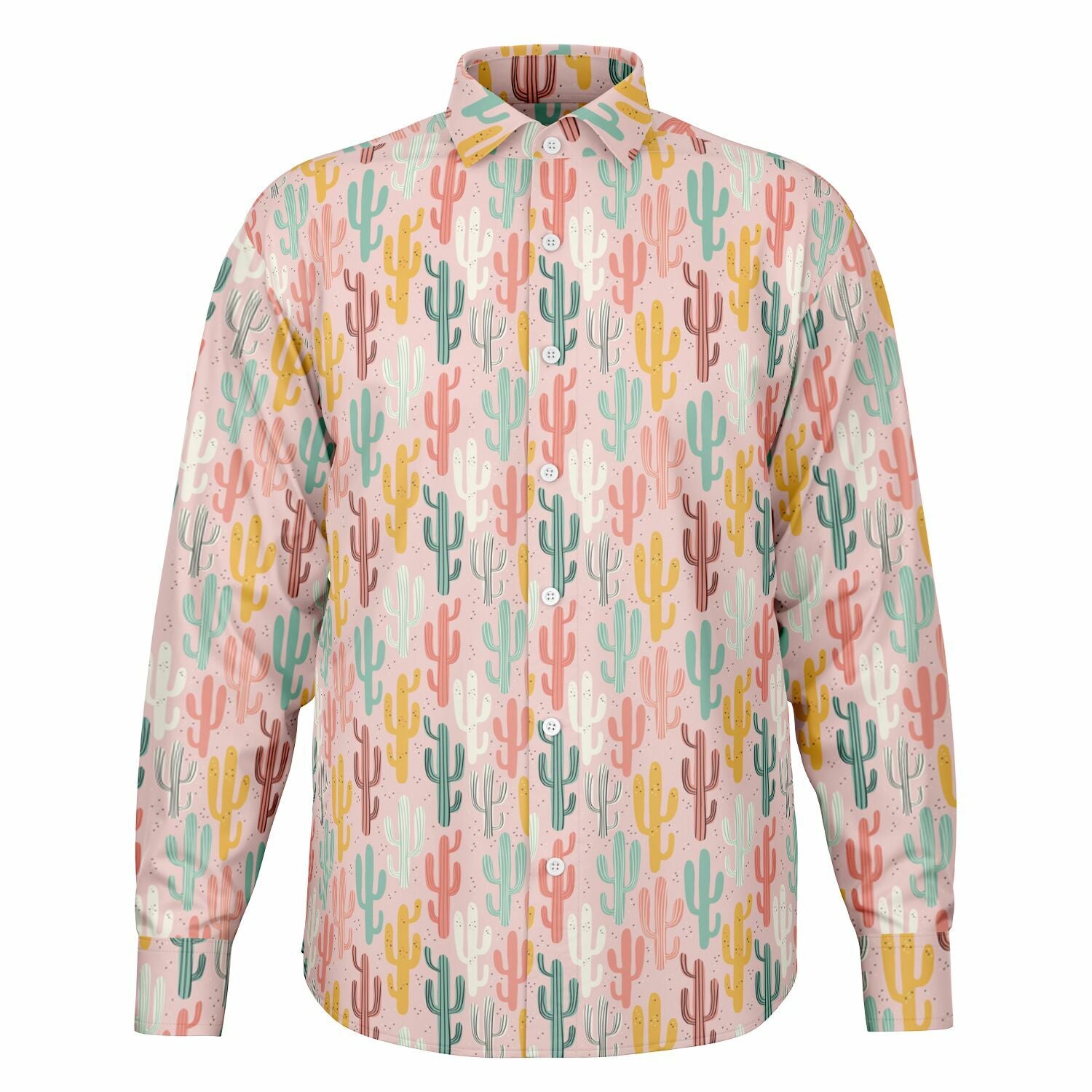 vêtement homme rose pale à motif cactus