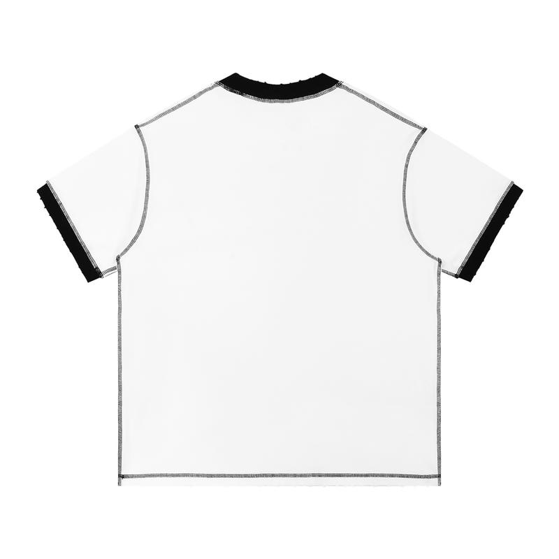 T-shirt en coton à coutures contrastées - "CHTM"