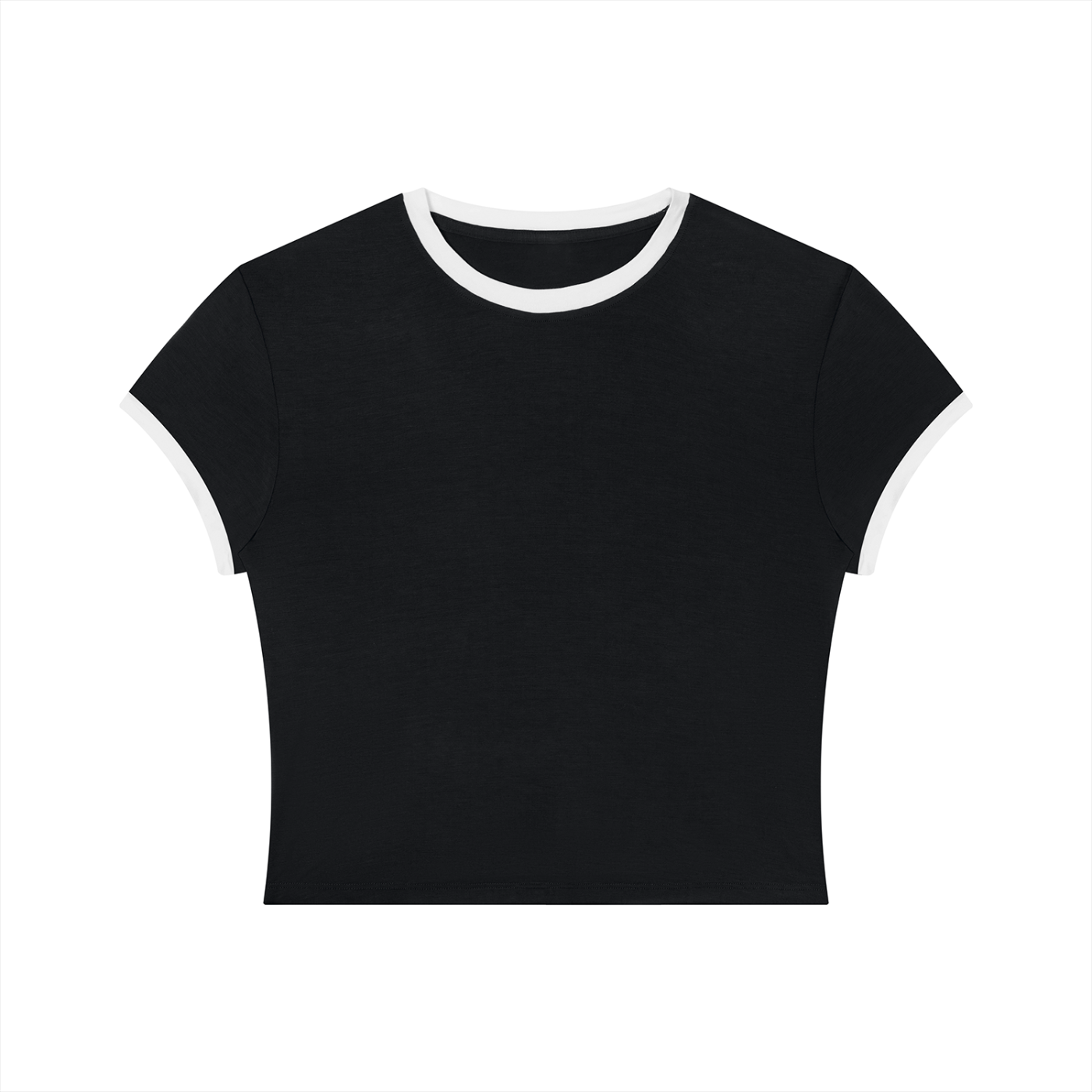 Packshot face du t-shirt ringer original femme noir / blanc