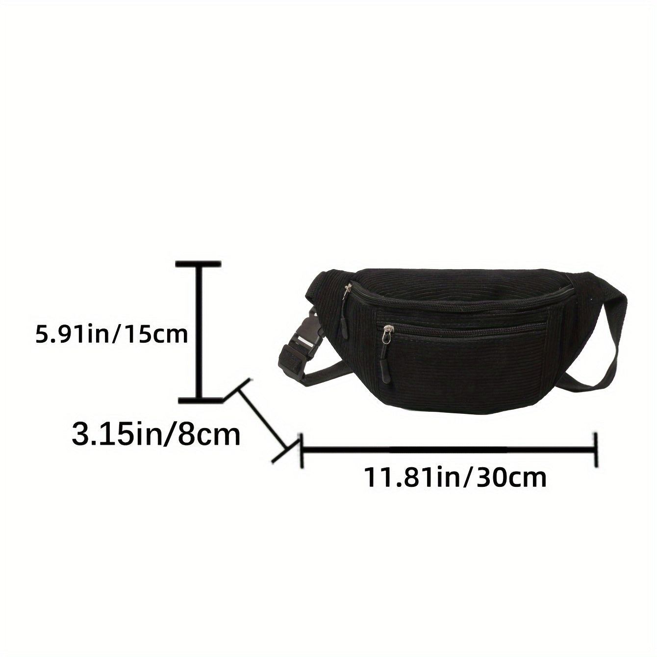 Sac banane velours côtelé beige – vue 9