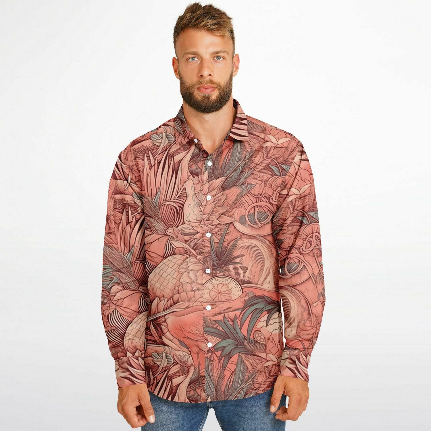 chemise homme style floral décontracté