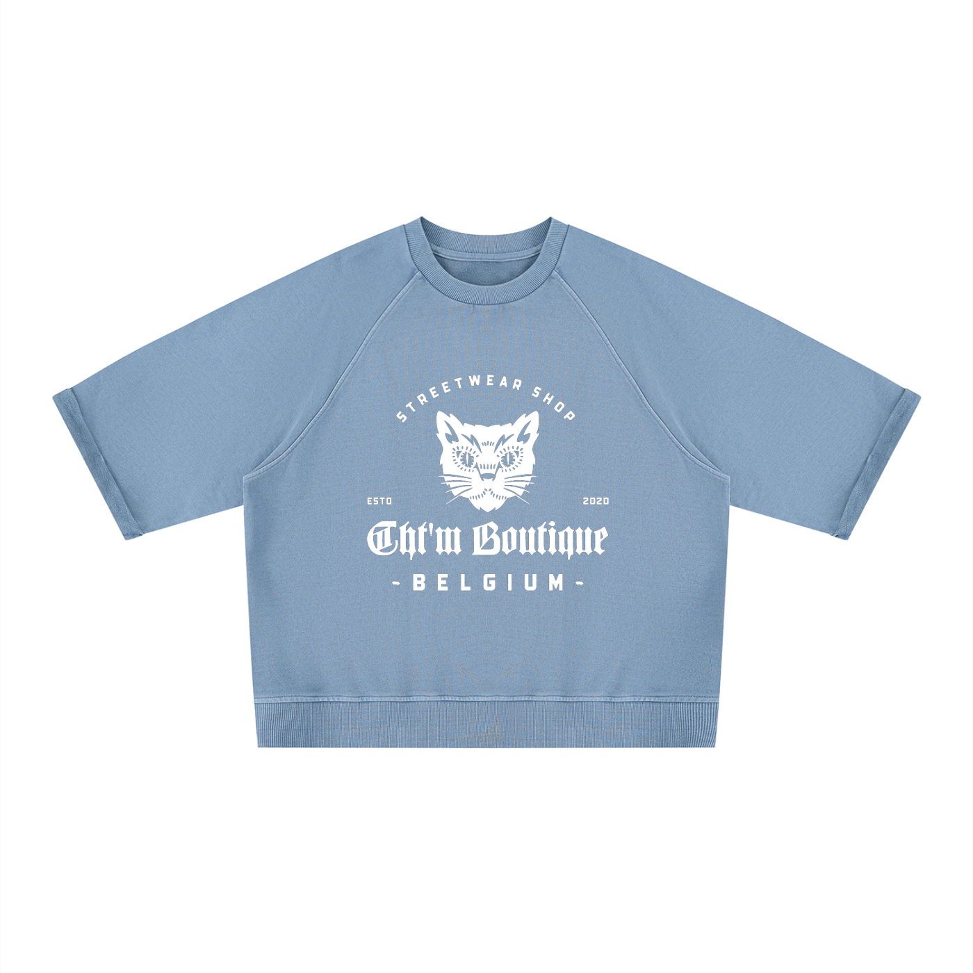 Unisex Vintage Wash Boxy Short Sleeve Sweatshirt