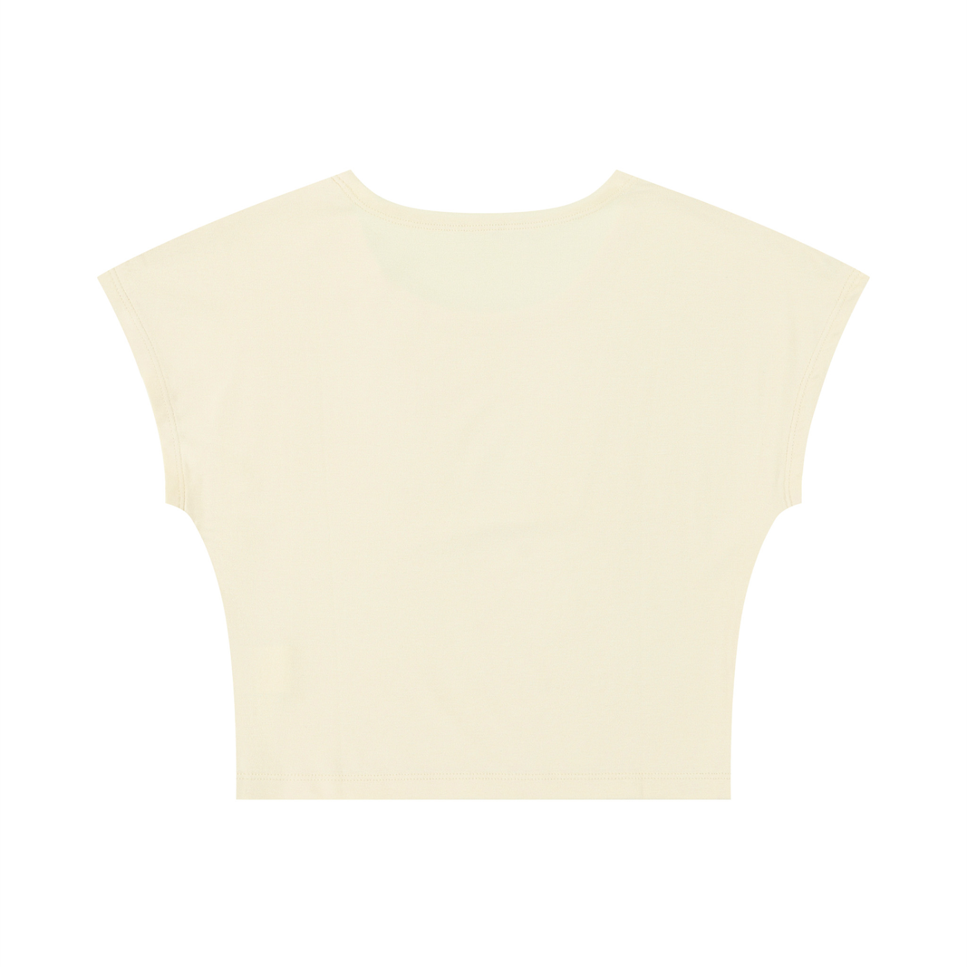 Packshot dos du crop top t-shirt original femme jaune pâle