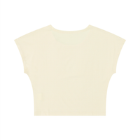 Packshot dos du crop top t-shirt original femme jaune pâle