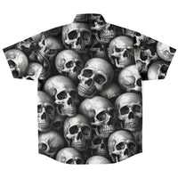 chemise noire et blanche avec motifs têtes de morts