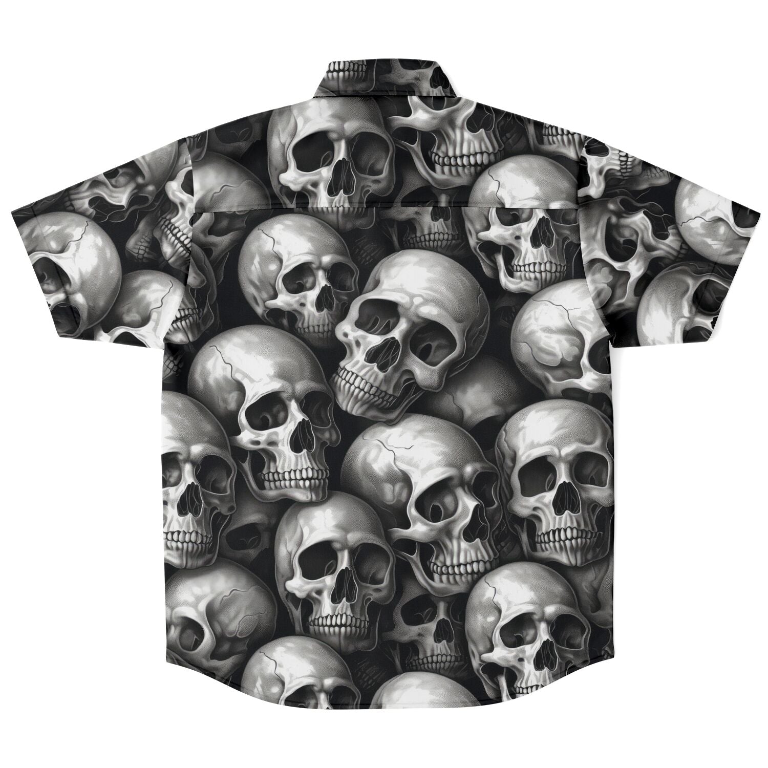 chemise noire et blanche avec motifs têtes de morts
