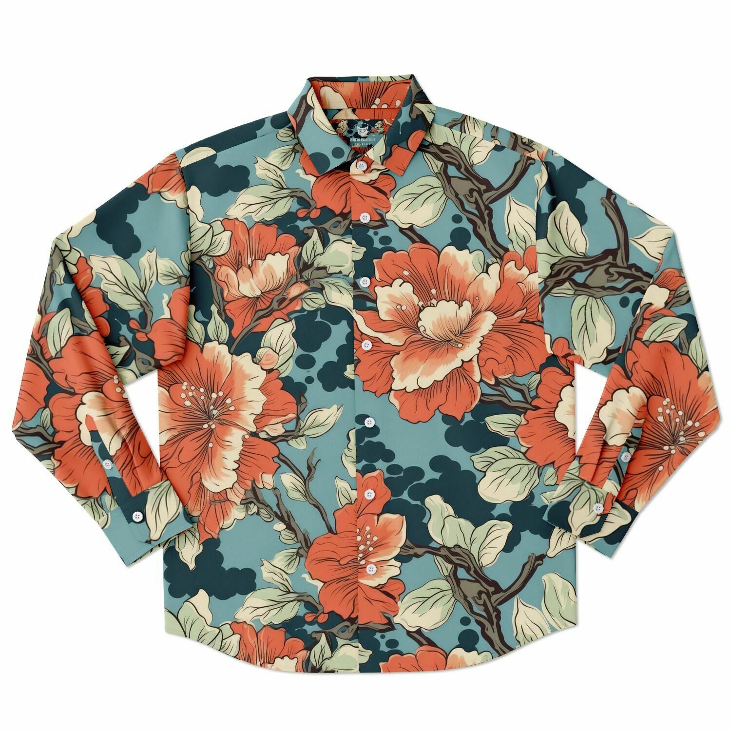 vêtements homme manches longues fleurs hawaïenne