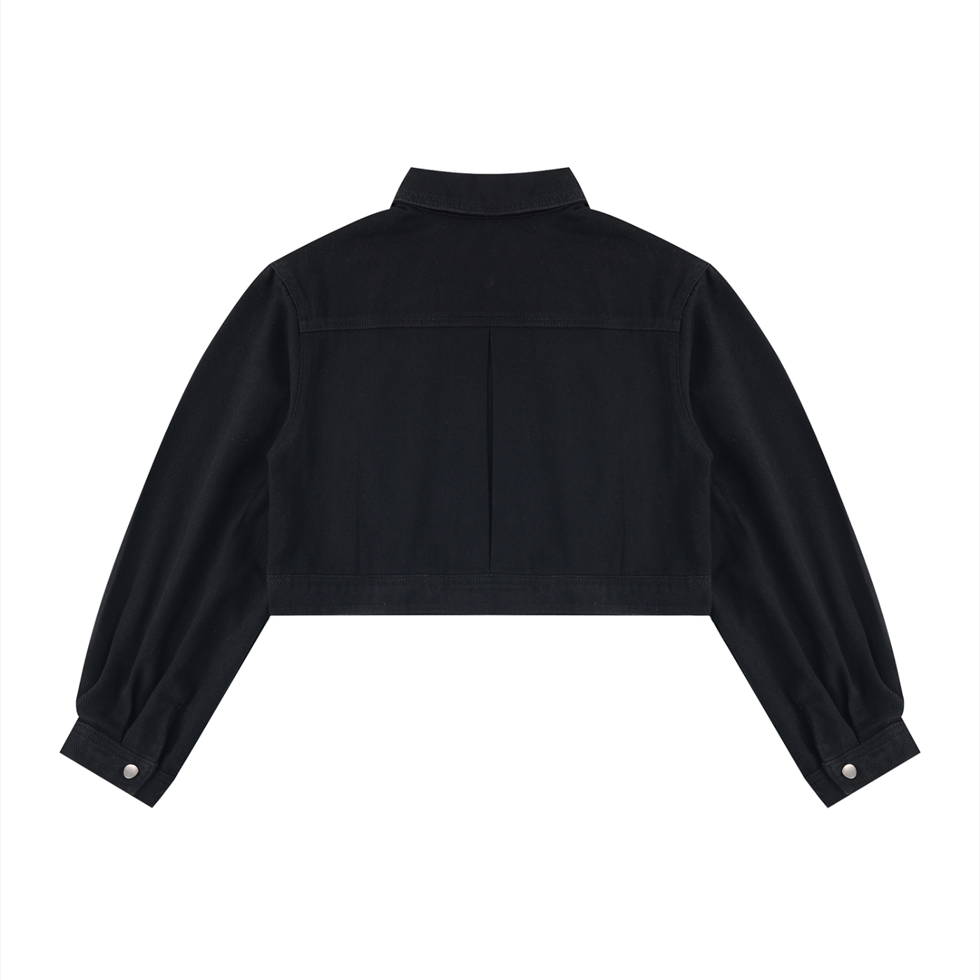 Packshot dos de la veste en jean crop original femme noir