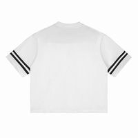 Dos du maillot mesh DAD Beer blanc - filet aéré sans imprimé et doubles rayures noires sur les bras