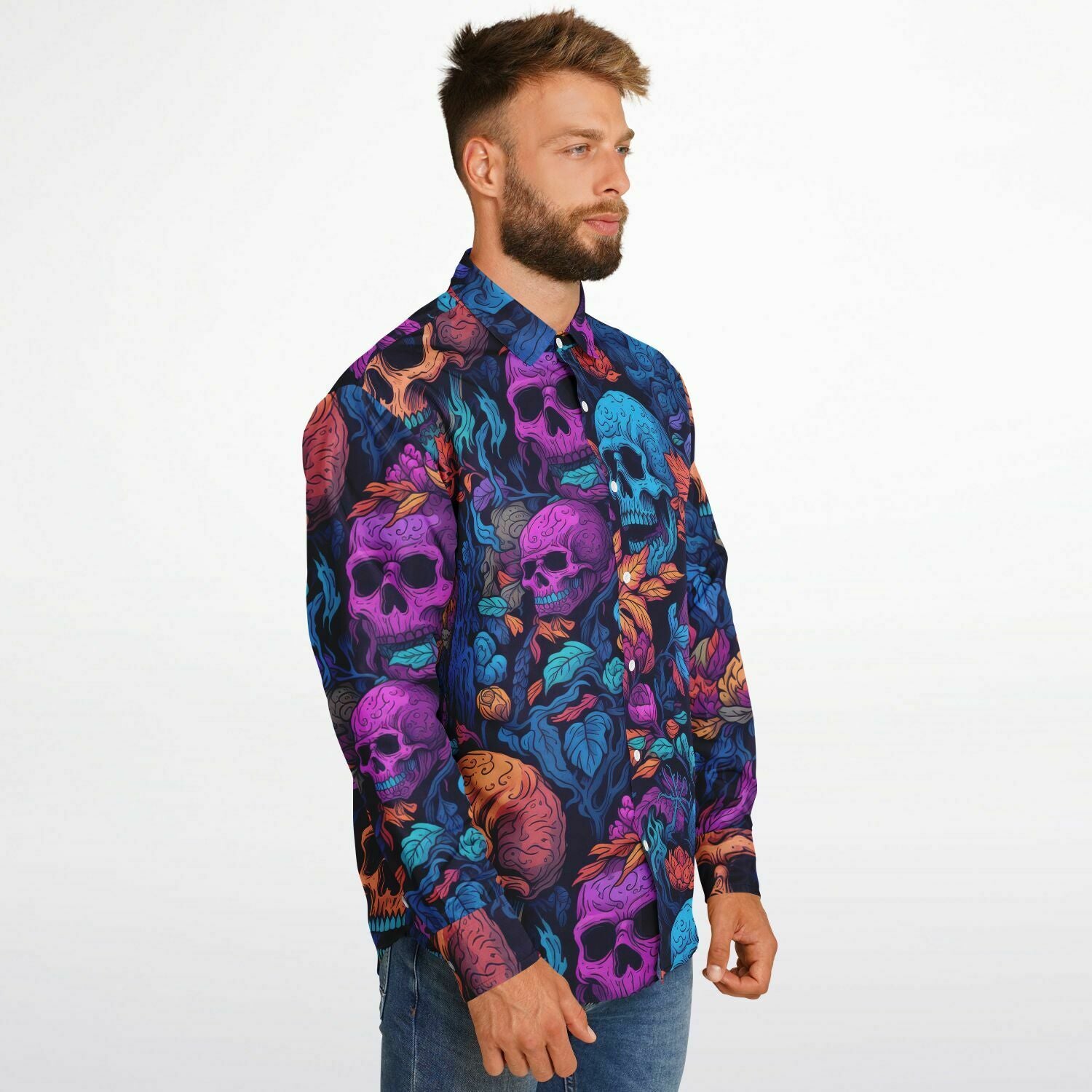 chemise homme avec motifs fluo