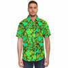CHEMISE HOMME originale vert fluo ananas MANCHES COURTES