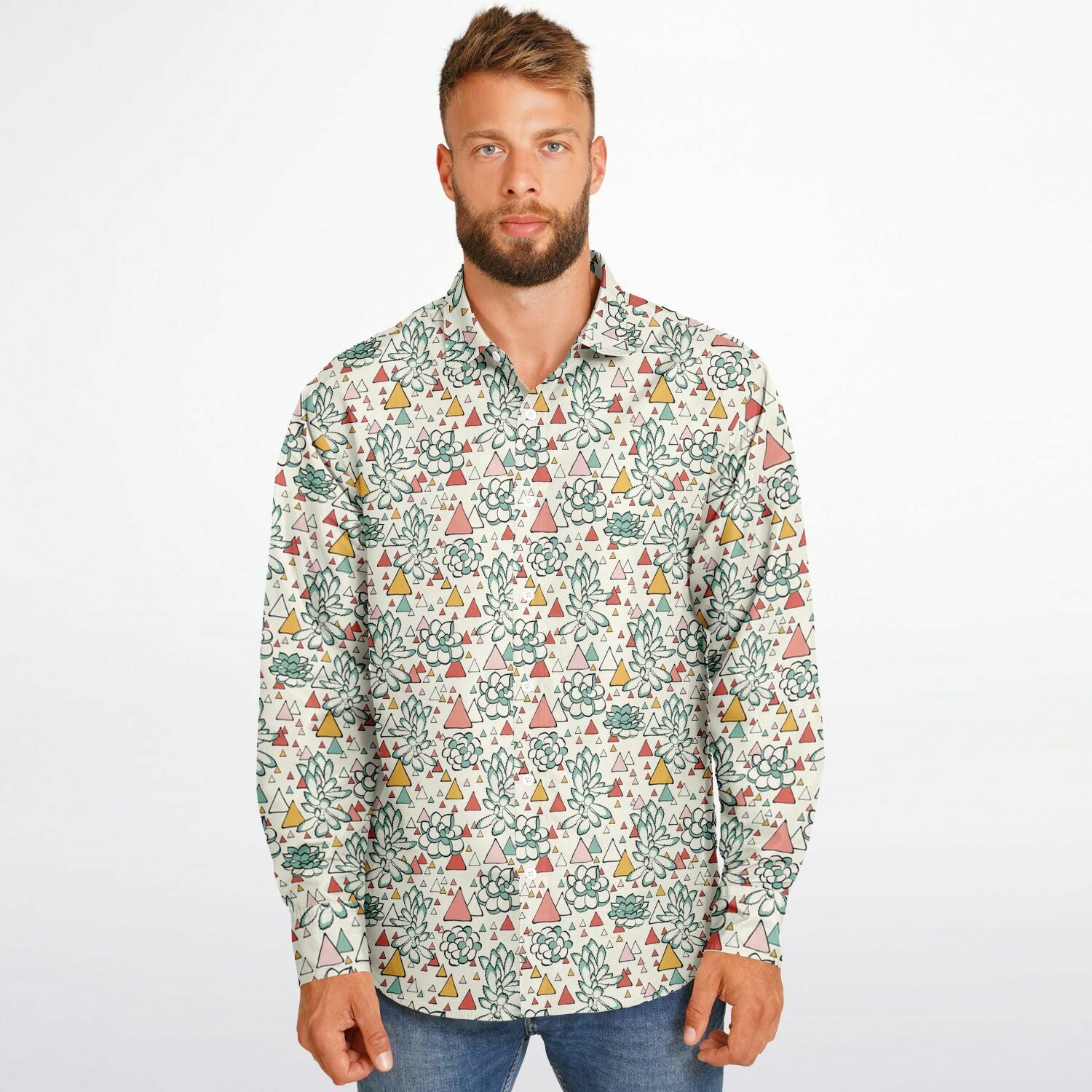 Chemise Homme fleurs abstrait - Manches Longues
