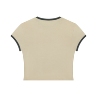 Packshot dos du t-shirt ringer original femme kaki / gris foncé