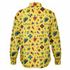 chemise homme avec motifs tattoo en jaune