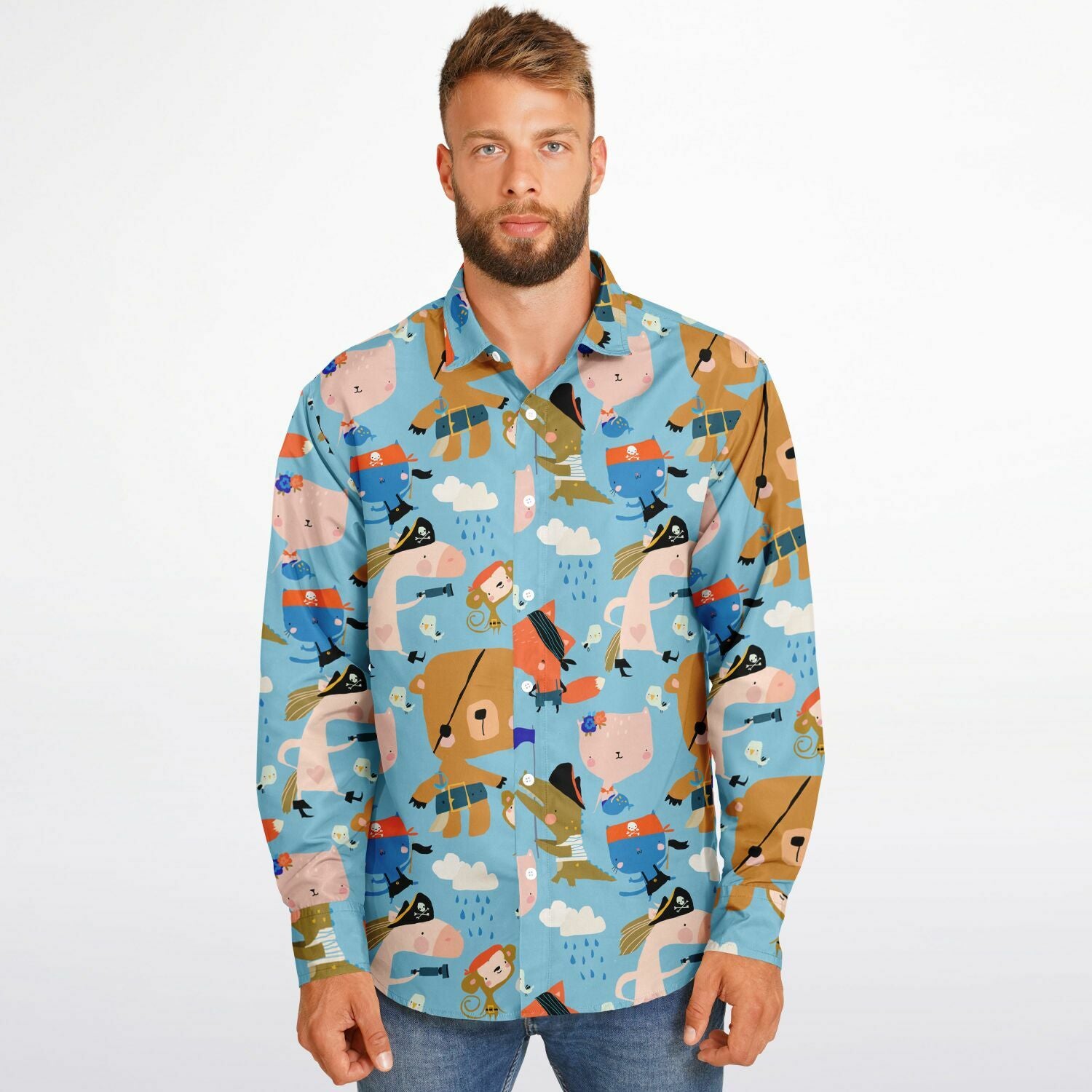 vêtement homme pirates animés manche longue