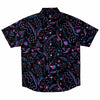 CHEMISE HOMME original noire et mauve MANCHES COURTES