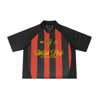 Maillot de foot Wesh Pélo Noir & Rouge vue de face – packshot studio streetwear CHT'M